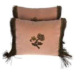 Pair of Velvet Appliqued Pillows by MLA