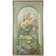 Vintage Floral Oil Painting on Canvas