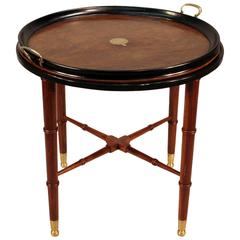 19th Century Round Wooden Tray on Stand