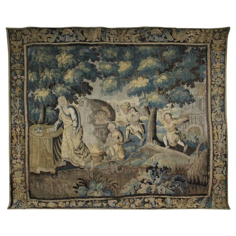 Flemish Verdure Garden Tapestry For Sale at 1stdibs