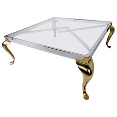 Mid-Century Chrome and Glass Coffee Table 6