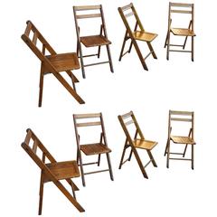 Vintage Rustic Country Folding Chairs