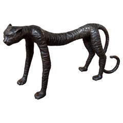 1970s Bronze Tiger Sculpture with Brown Finish