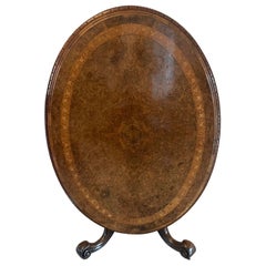 Fine Quality Early Victorian 19th Century Burr Walnut Inlaid Centre Table