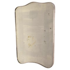 Wall mirror with aluminum frame, Italy, 1940s.