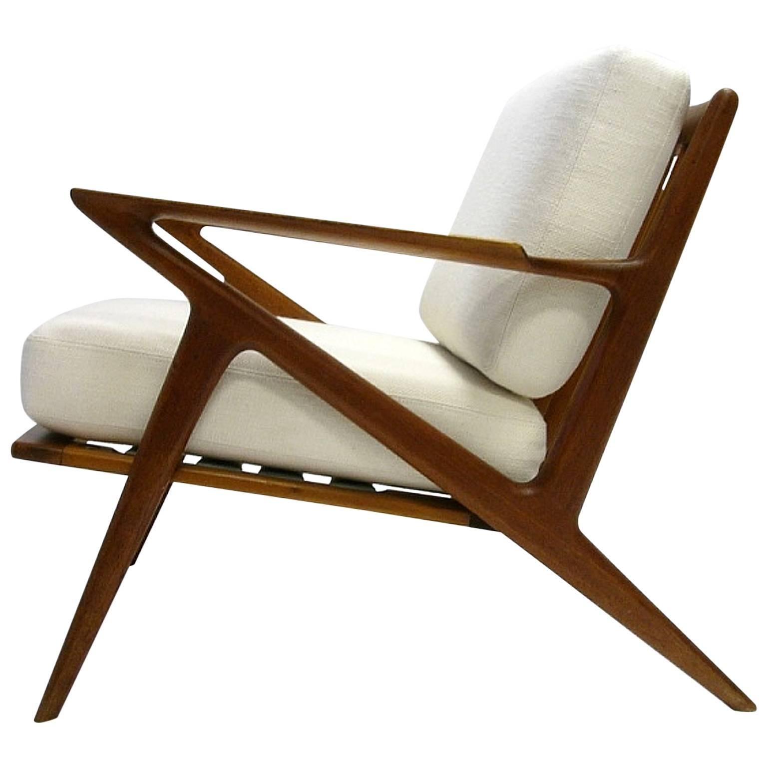 Chaise longue Poul Jensen pour Selig ''Z'' avec nouvelle tapisserie