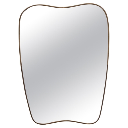 Midcentury Italian brass wall mirror attributed to Gio Ponti, Italy 1950