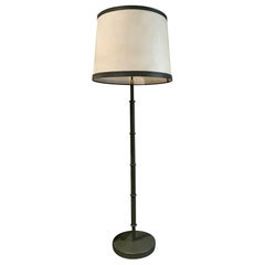 French Green leather floor lamp circa 1960