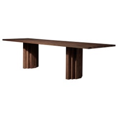 Tavolo da pranzo architettonico in noce massiccio Brut Slim