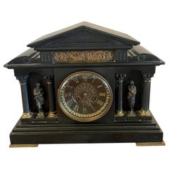 Orologio da tavolo in marmo vittoriano antico di qualità eccellente