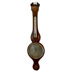 Baromètre Banjo de qualité George III en acajou incrusté