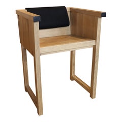 Vintage Handmade Sculpture oak Design Chair with Felt Backing
