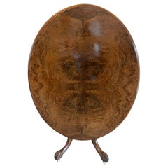 Fine Antique 19th Century Victorian Burr Walnut Oval Centre/Dining Table
