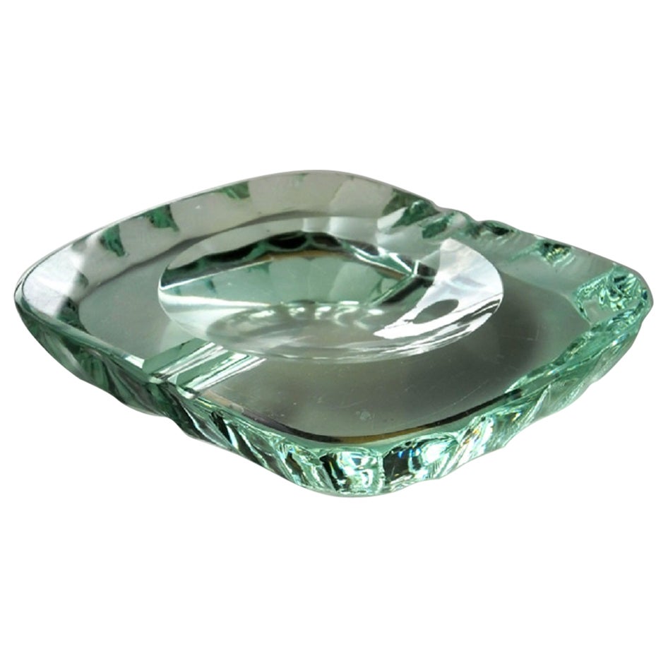 1950 Max Ingrand Fontana Arte Design Italy Crystal Ashtray