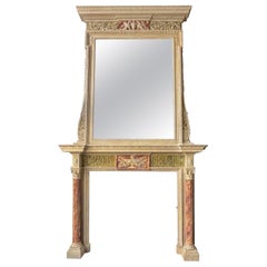 Antique A Large Carved Wood & Gesso Fireplace by Gillows of London & Lancaster