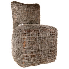 Design Chair Sculpture made with Barbed Wire