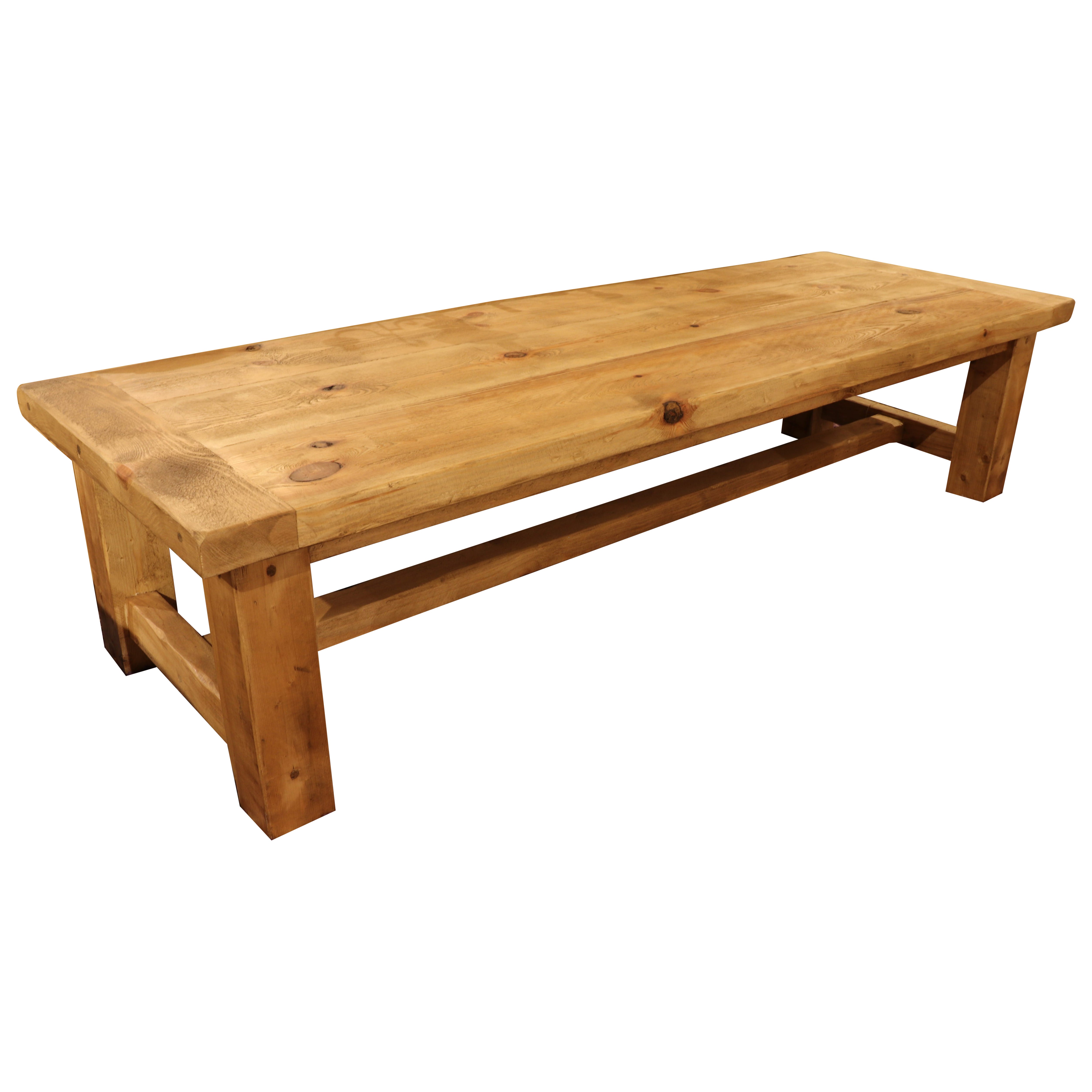 Pair of Wooden Coffee Tables in Natural Color For Sale