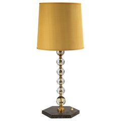 Mid 20th Century Art Deco Style Table Lamp - Glass Balls Metal Base