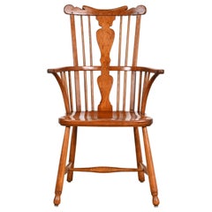 Stickley Solid Cherry Wood Spindle Back Windsor Armchair, 1960
