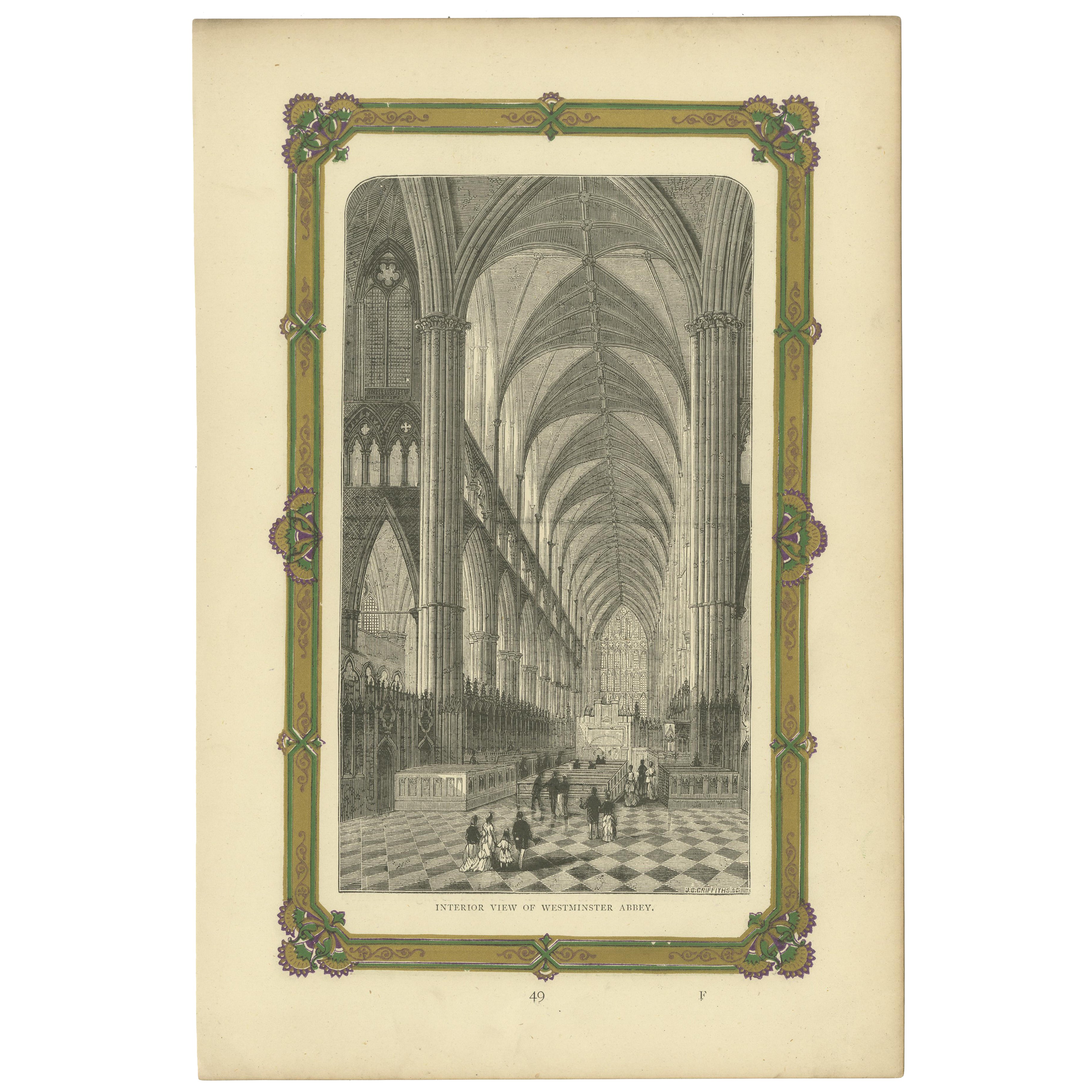 Engraved Interior of St. Paul's Cathedral: A Victorian Architectural Masterpiece