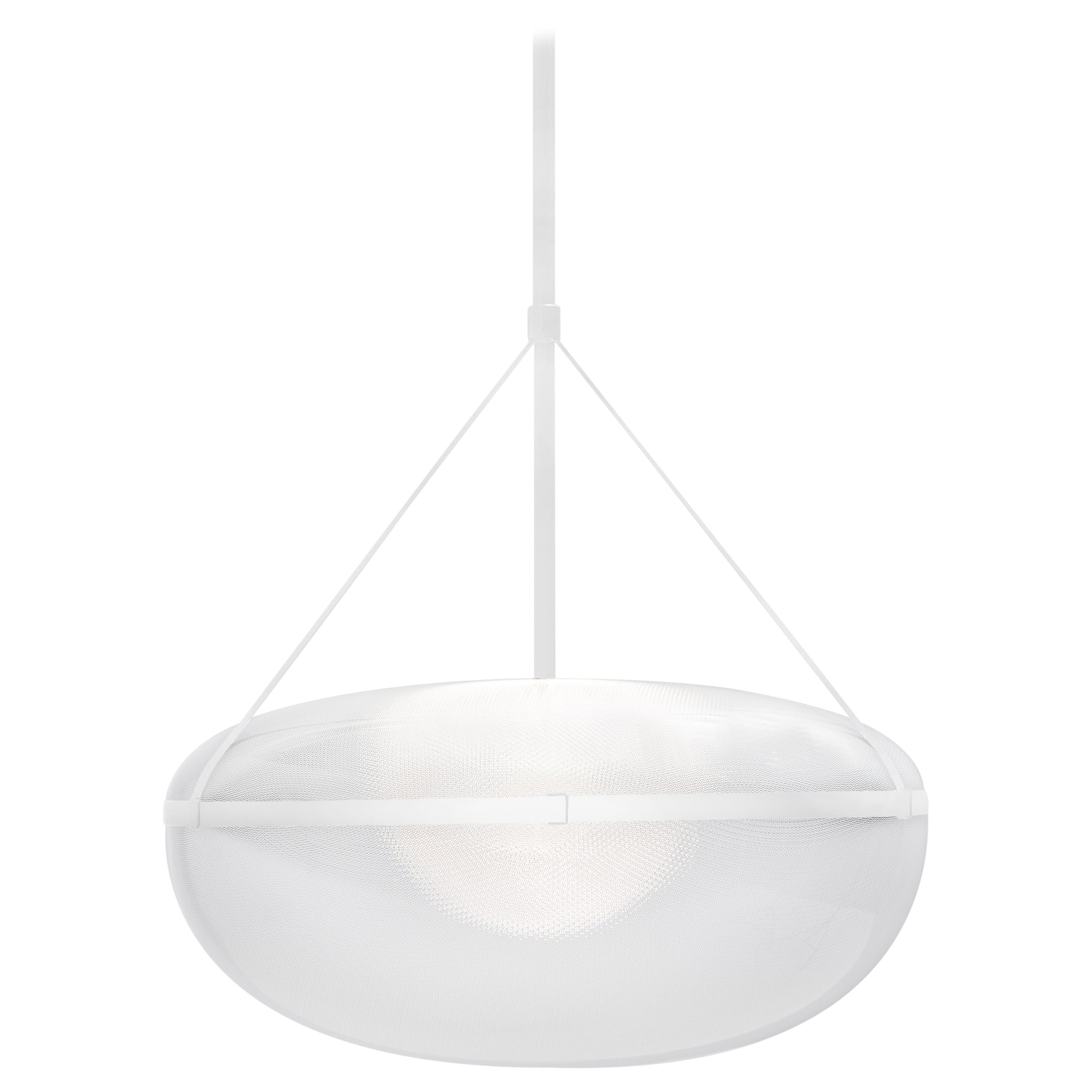 Contemporary Silver Pendant Lamp 'Iris 60', B/A