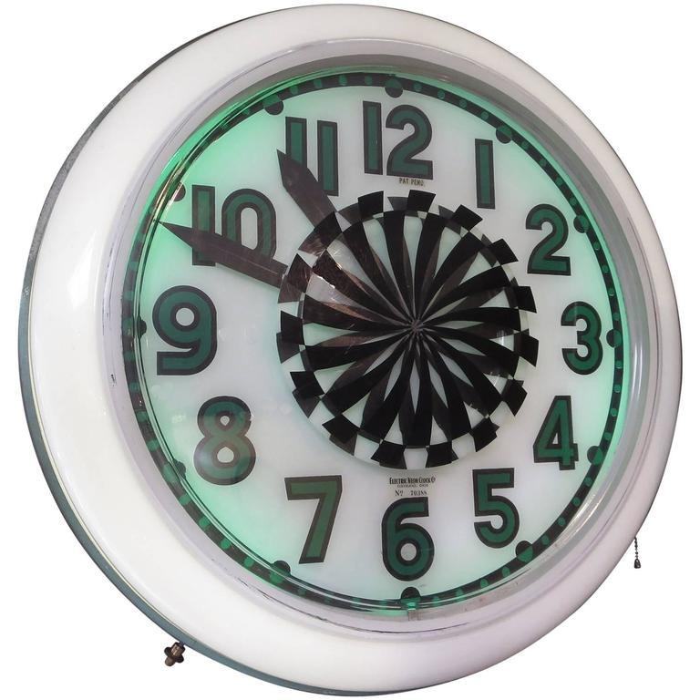 Cleveland "Spinner" Neon Clock at 1stdibs