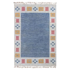 Doris Leslie Blau Vintage Swedish Flat Woven Rug by Bitte Ahlgren