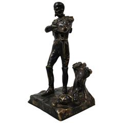 Edouard Bureau Bronze Sculpture of French Soldier