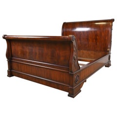 Ralph Lauren French Provincial Louis Philippe Mahogany Queen Size Sleigh Bed