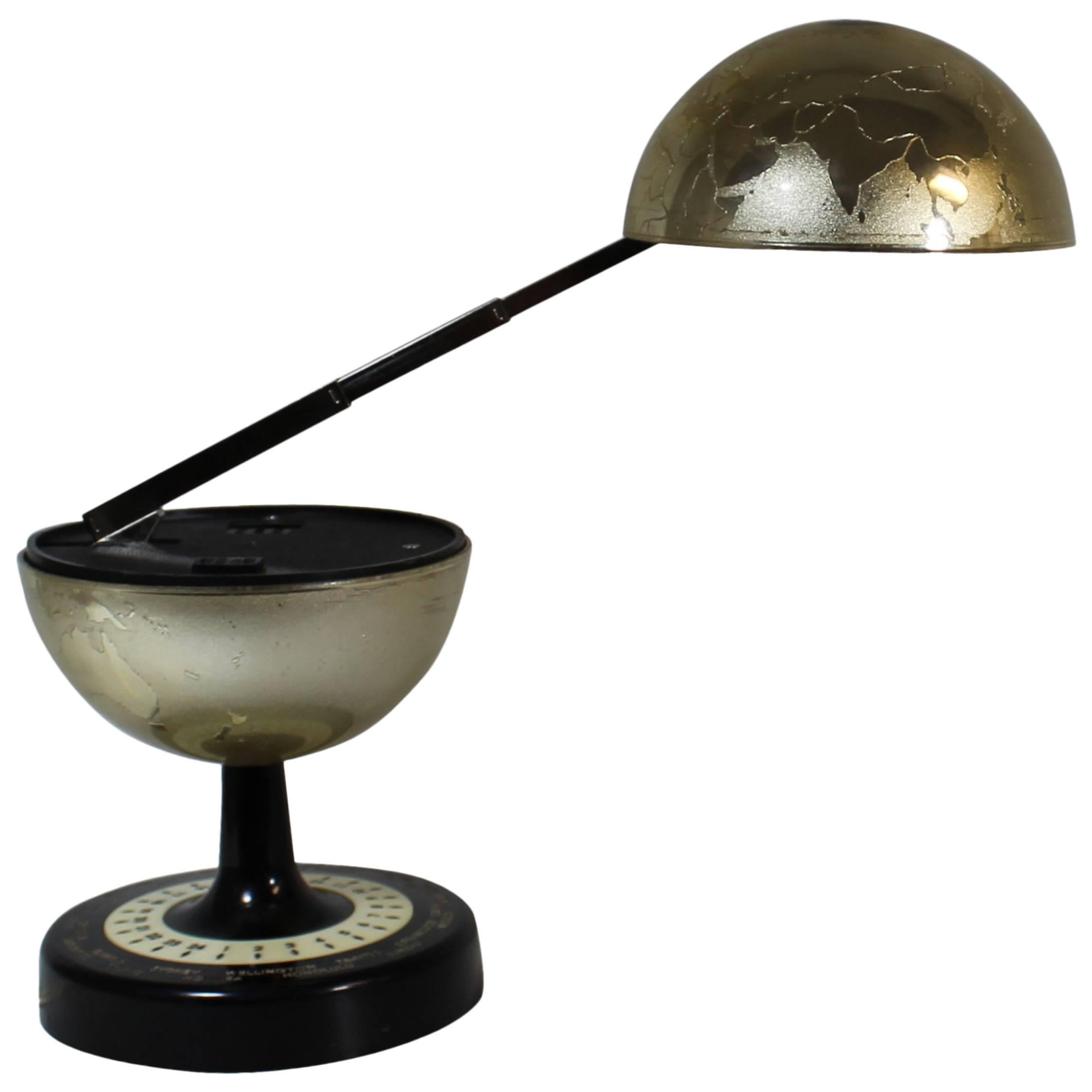 Mid-Century Modern Articulating World Globe Lamp