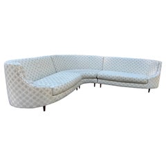 Stunning Curved Milo Baughman style 3 Piece Sectional Sofa Carson's