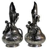 Art Nouveau Silver Plated Vases