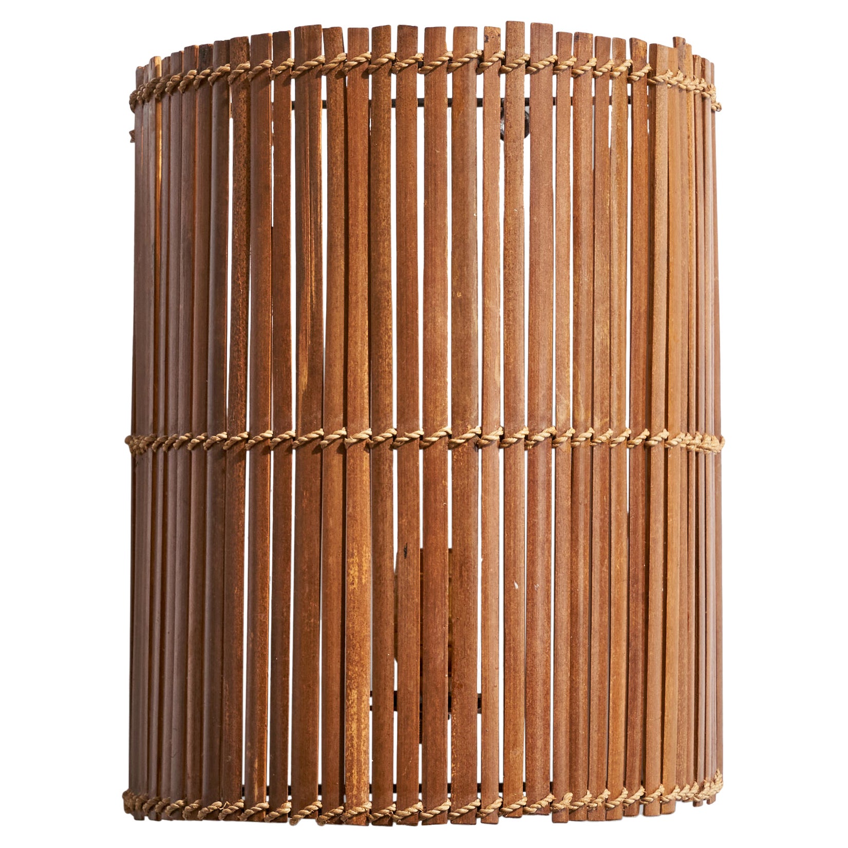 Amerikanische Designerin, Wandleuchte, Rattan, Kordel, USA, 1960er Jahre