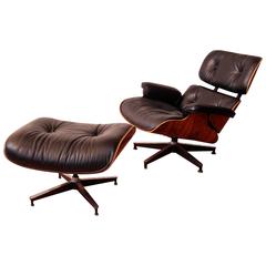 Eames Rosewood Lounge Chair 670 and Ottoman 671 for Herman Miller