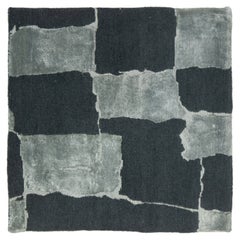 Tapis moderne Apadana en laine et soie personnalisé en gris
