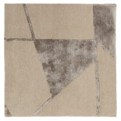 Apadana's Modern Wool & Silk Custom Rug In Tan