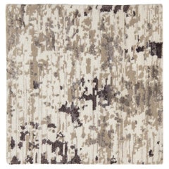Apadana's Modern Wool & Silk Custom Rug In Beige