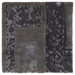 Apadana's Modern Aloe and Silk Custom Rug In Gray