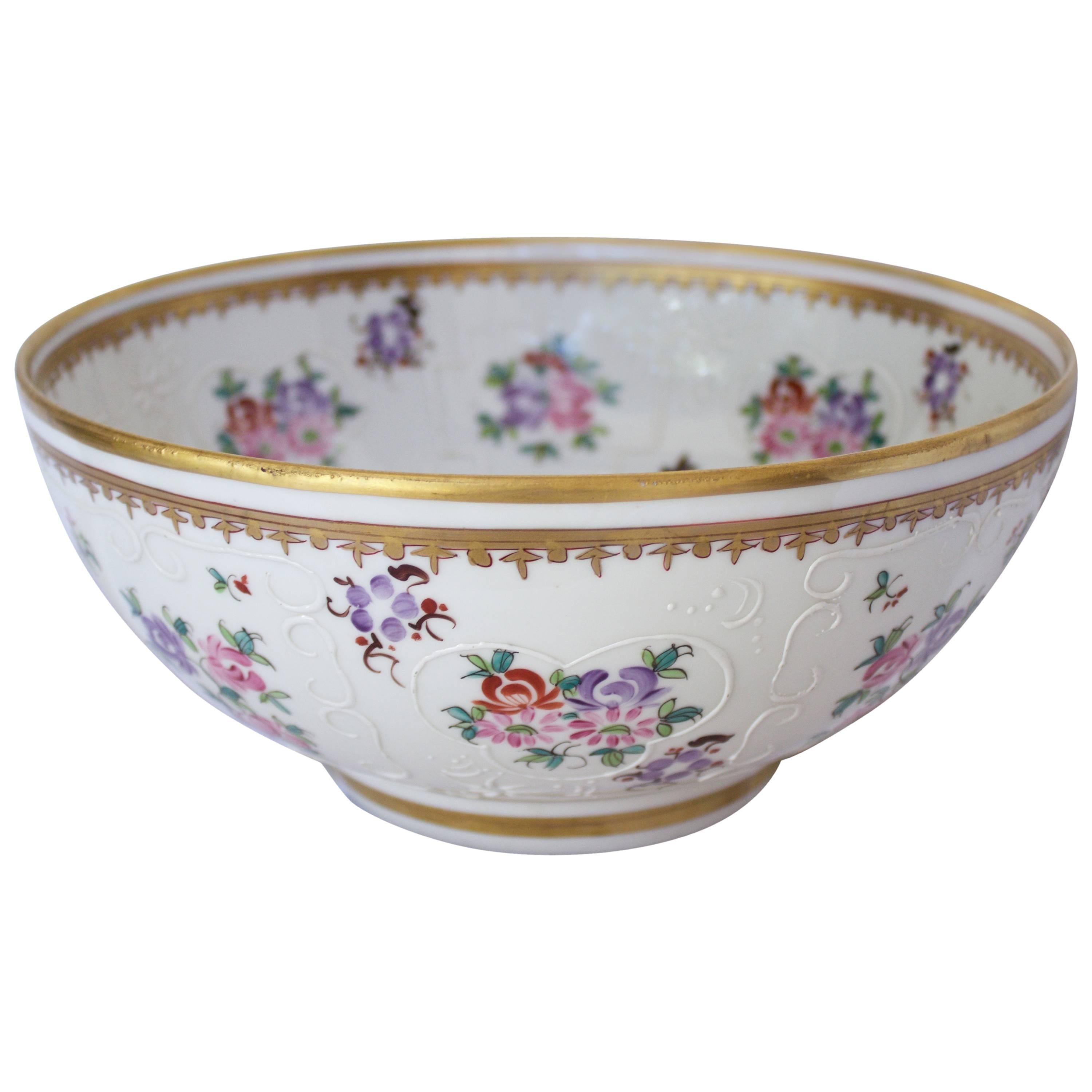 Large Armorial Punch Bowl by Porcelaine de Paris