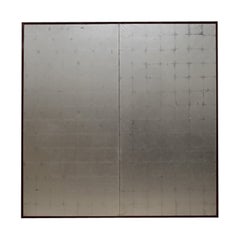 Silber-Raumteiler aus der Meiji-Periode, oxidiert