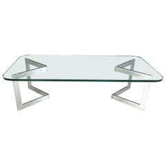 Vintage chrome coffee table from Roche Bobois, 1980s
