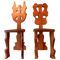 1950s Rare Pair of Neo Baroque Chairs