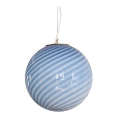 Medium Murano Vintage Candy pendant blue swirl, made in Italy