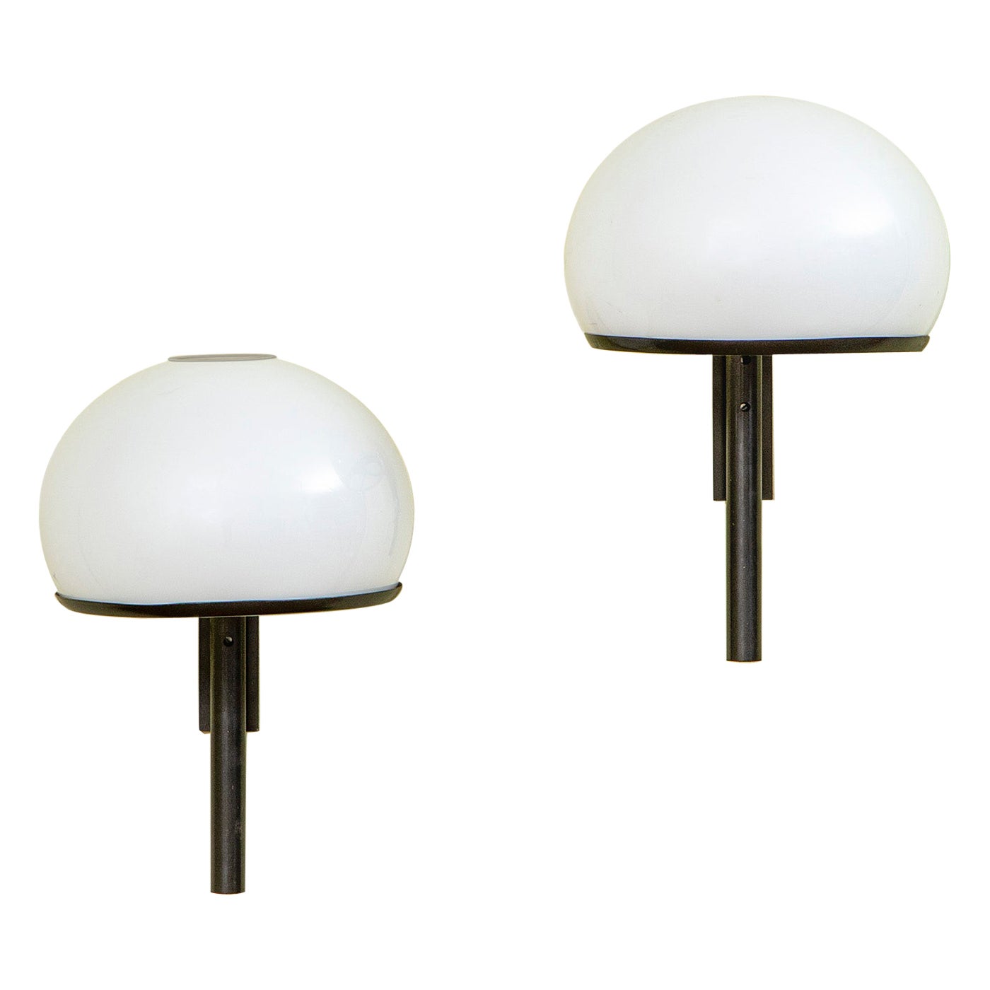 20th Century, Arteluce Pair of White Wall Sconces