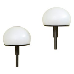 20th Century, Arteluce Pair of White Wall Sconces