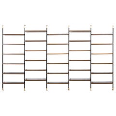 20th Century, Italian Production Wall Bookcase with adjustable shelves 60s