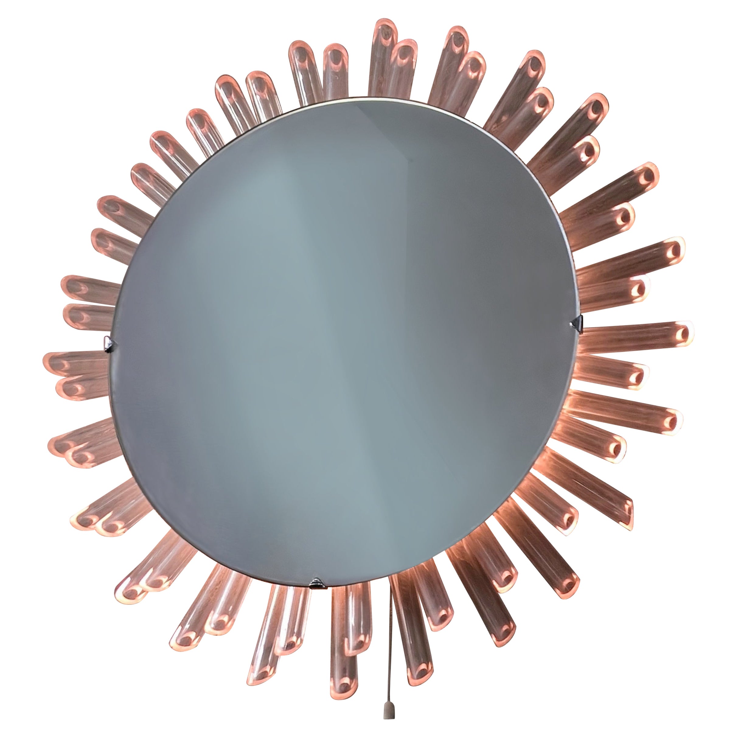 Sun Mirror Lamp Pink 1970s