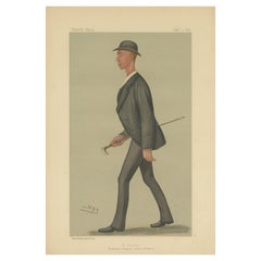 Antique Vanity Fair Print 'H. Searle' Professional Champion Sculler of the World – 1889
