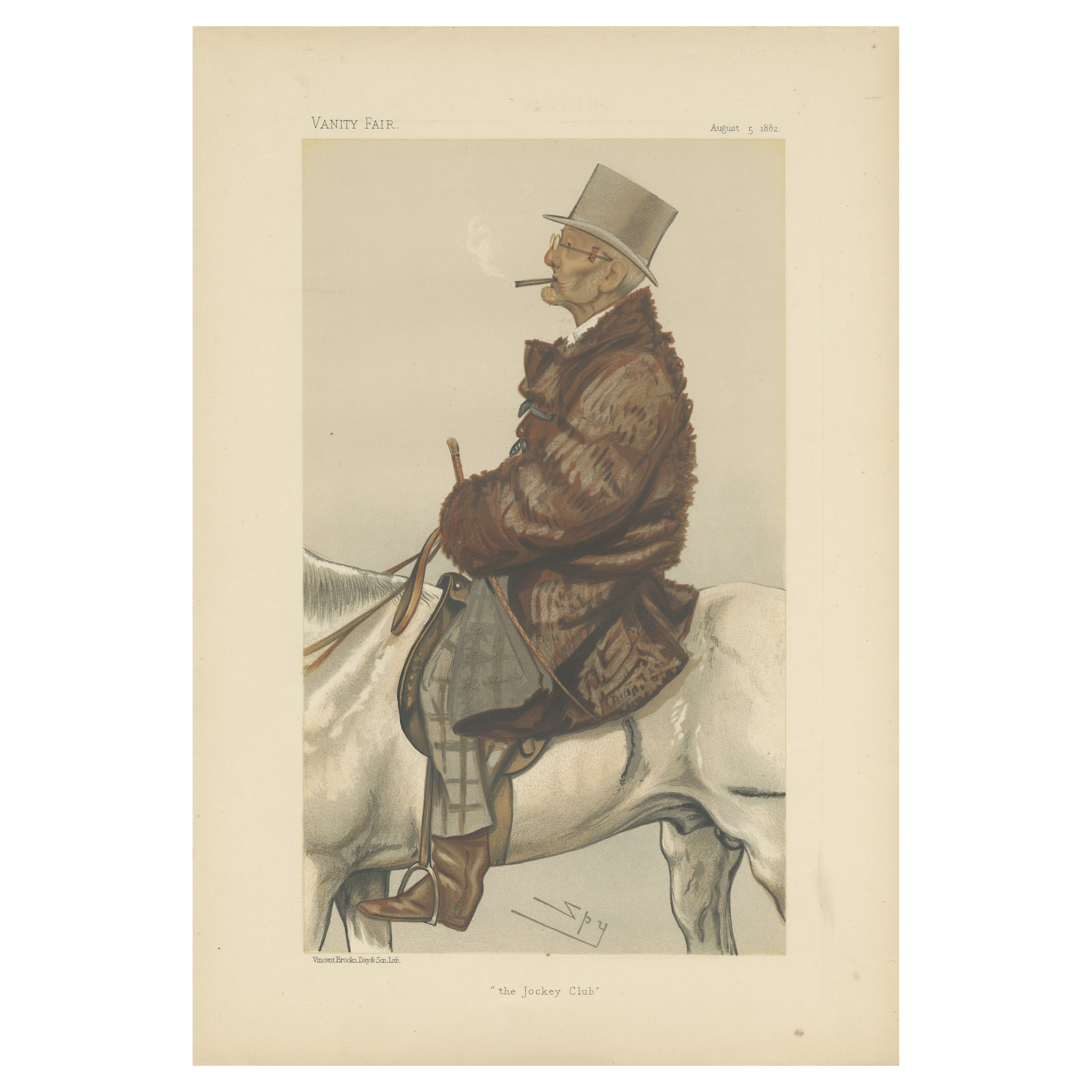 Antique Vanity Fair Print 'The Jockey Club' Frederick Barne – 1882