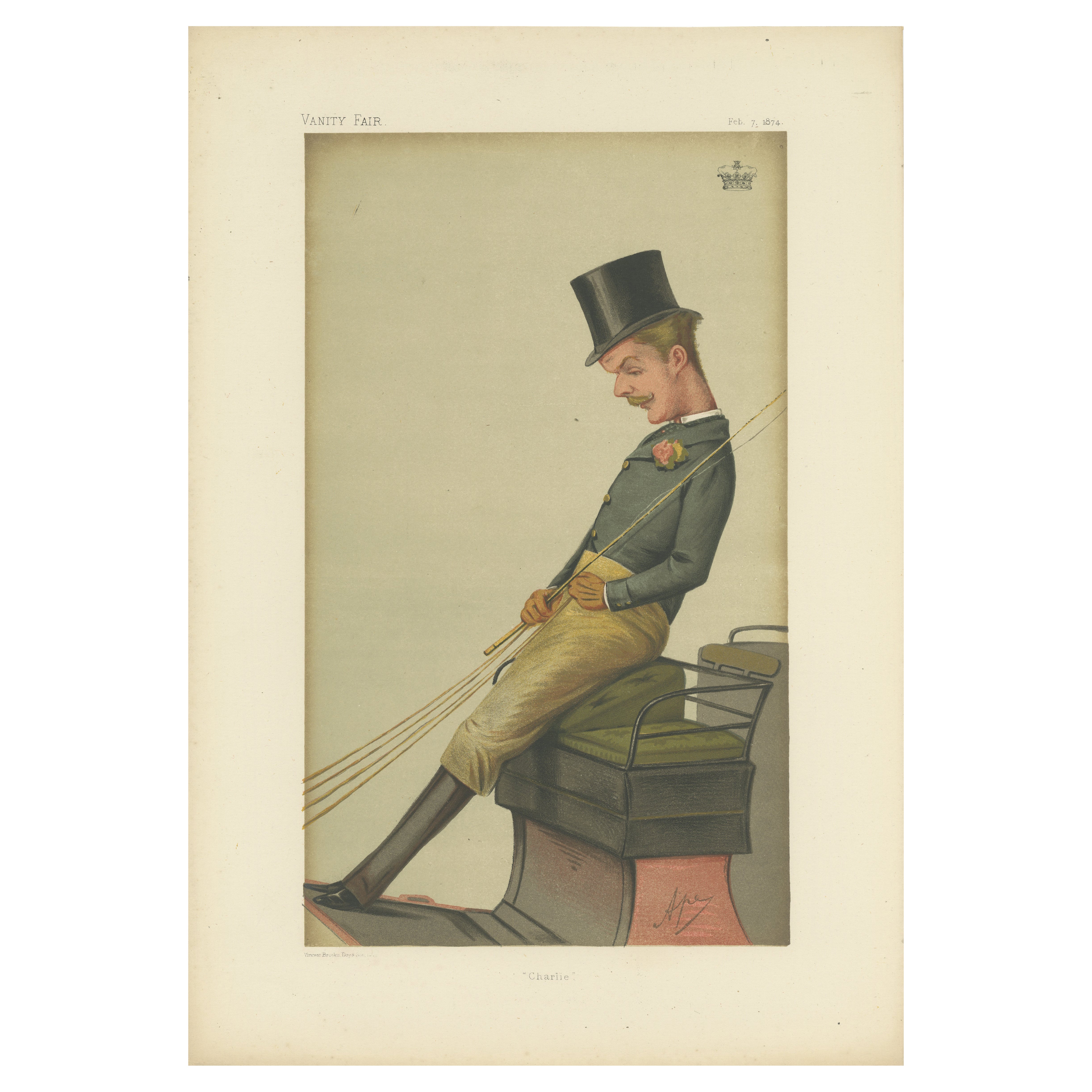 Impresión antigua de Vanity Fair "Charlie" Lord Carrington - 1874